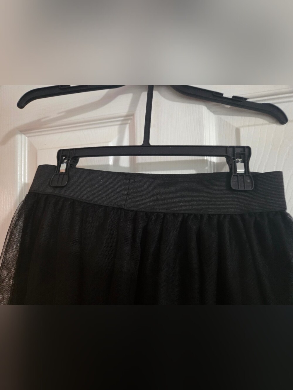 GUC Women's black tiered lace asymmetrical skirt with an elastic waistband Goth - Picture 6 of 7